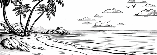 Free beach coloring page download