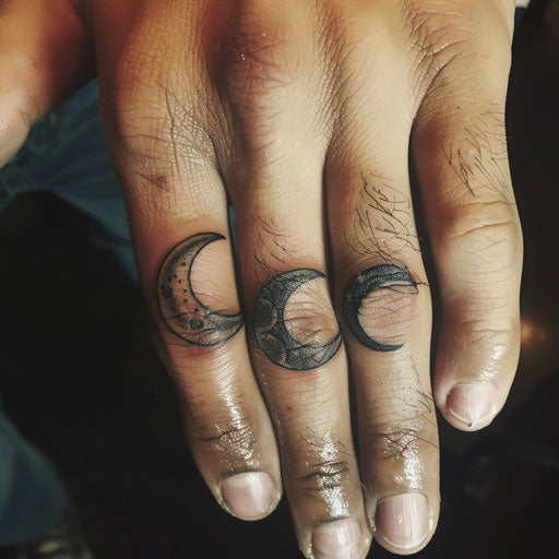 Sun and Moon Tattooed Wedding Band