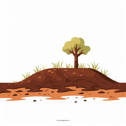 Minimalist ground illustration on white background