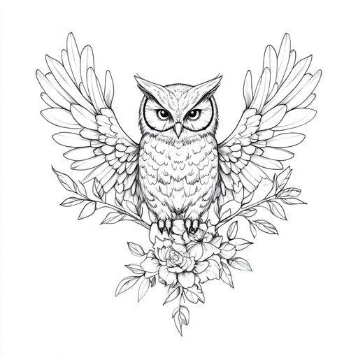 Brilliant Owl Neck Tattoo Tattoo Flash