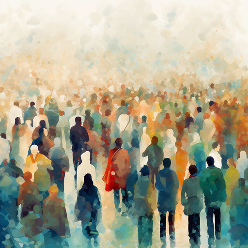 Crowd clipart in the style of Impressionistic Art