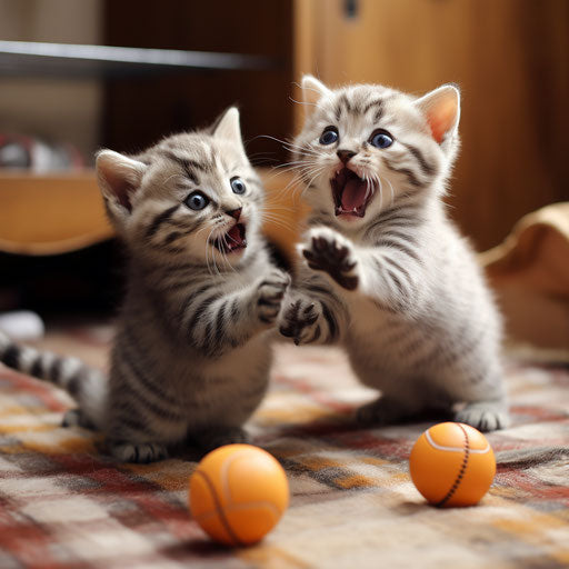 American shorthair kittens playing