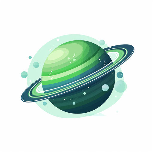 Minimalist planet on white background