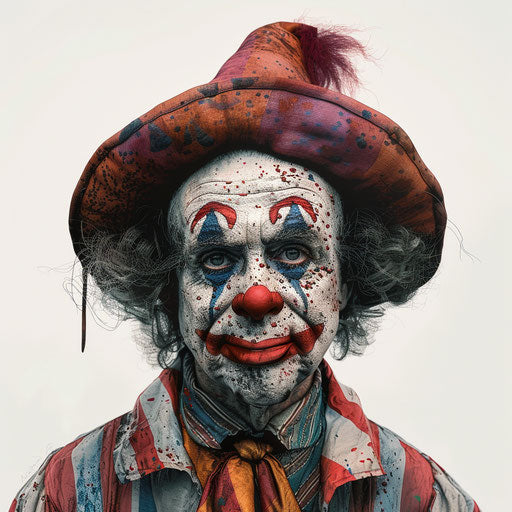 Photo realistic clown clipart on white background