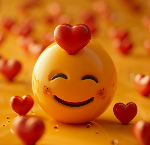 Emoji with heart face, relatable personality style, all in one, #vfxfriday, sleek, caffenol developing, cottagepunk, feminine sensibilities 28:27