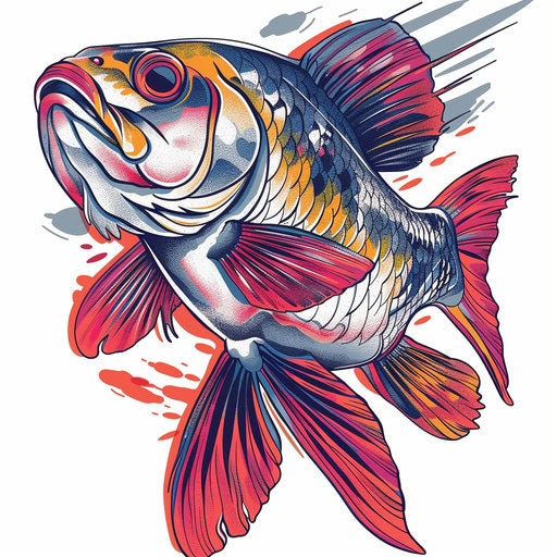 Freshwater fish as classic Americana tattoo