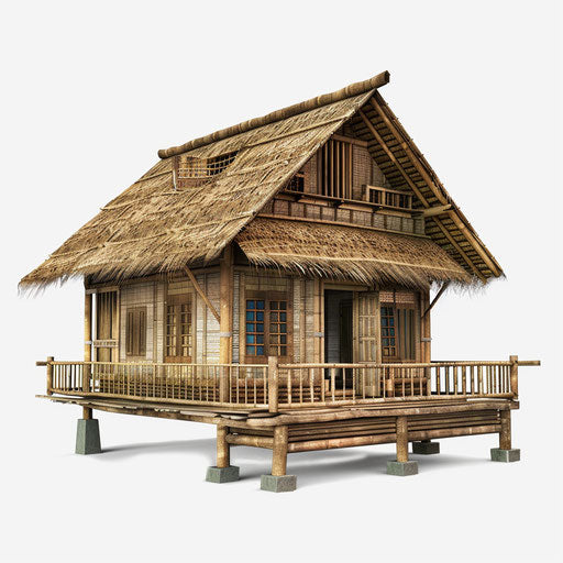 Bahay kubo clipart in photorealistic style