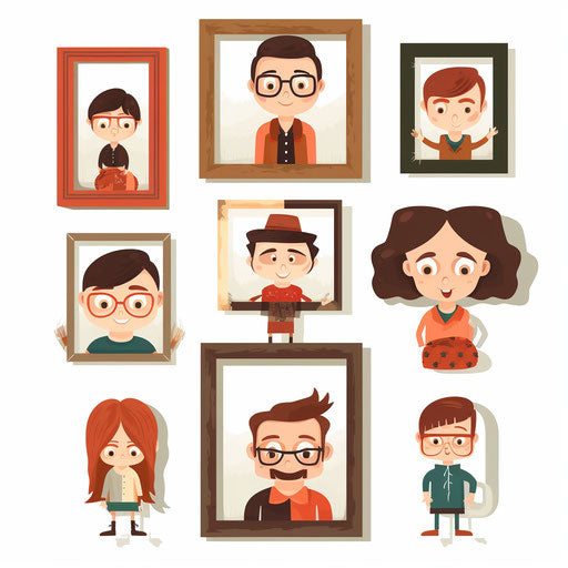 Minimalist style clipart for picture day