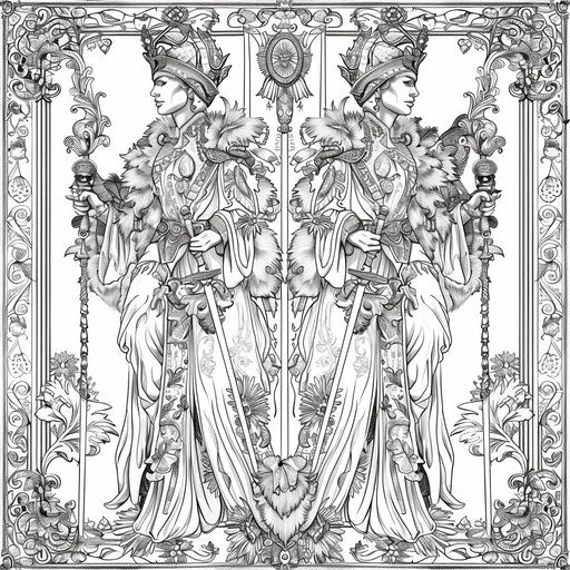 Ornate medieval best friends with intricate designs