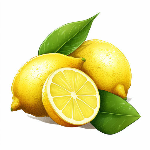 Lemon clipart in the style of Chiaroscuro Art, on a white background