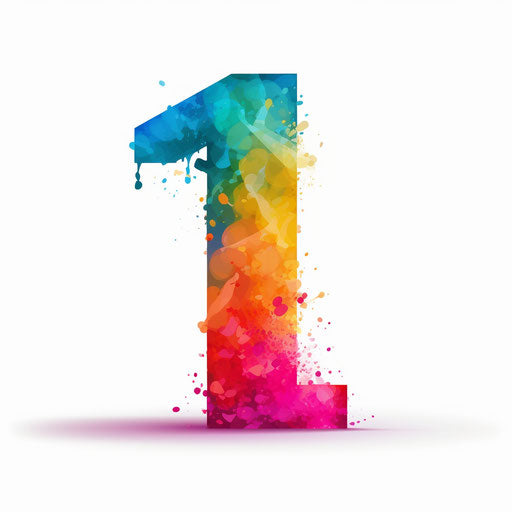 Number 1 in Minimalist style on white background