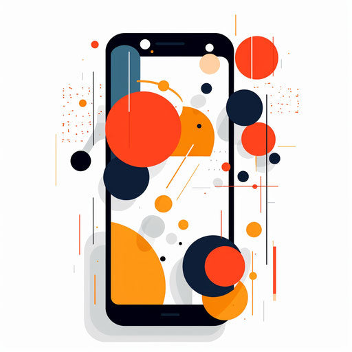 Mobile clipart in Minimalist style, on white background