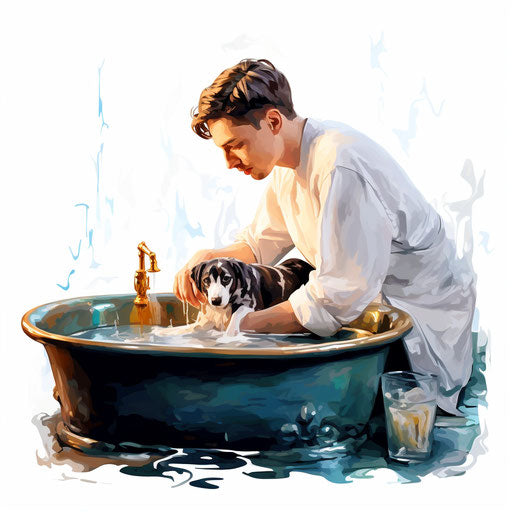 Bath clipart in the style of Oil painting
