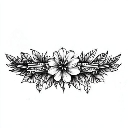 Small tattoo sketch of tribal band for men in flat clipart style