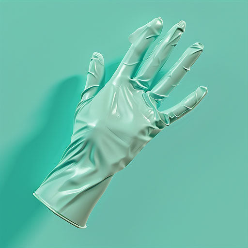 Realistic gloves clipart on flat serene aqua background
