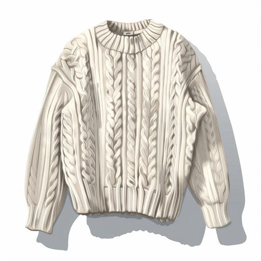 Realistic sweater illustration on white background, deep shadows