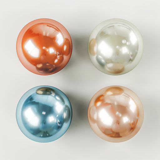 Realistic pearl clipart on flat white background, vibrant colors