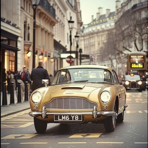 Vintage taxi with classic checkerboard pattern in London