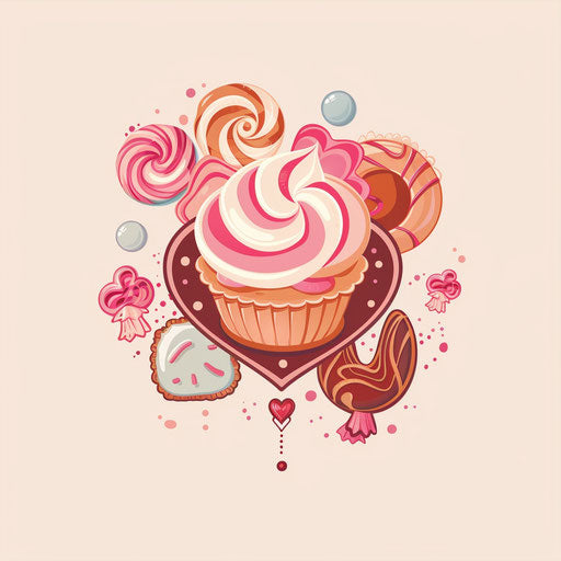 Whimsical logo for a bakery or sweet shop