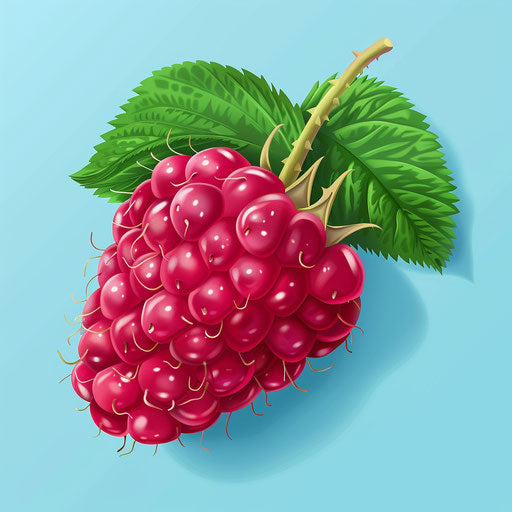 Raspberry clipart with flat random background