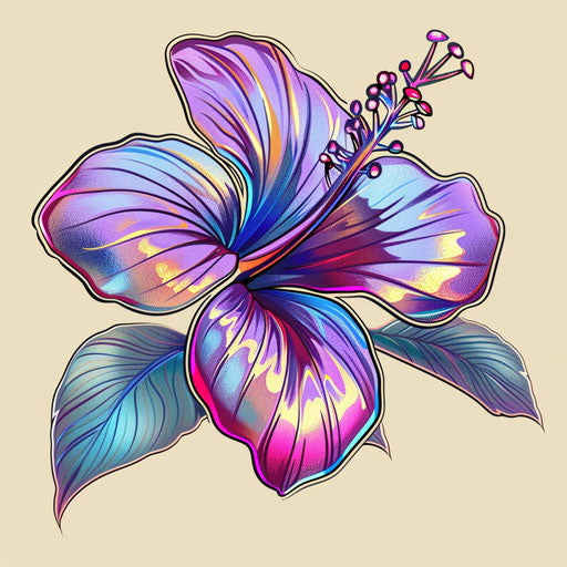 Exotic Hawaiian bloom in luxurious tattoo style