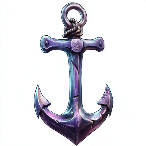 Realistic clipart of a boat anchor, high-resolution, isolated