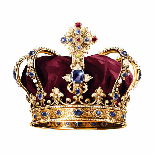 Crown vector png in the style of Oil painting, on a white background
