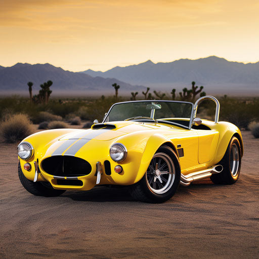 Bright yellow shelby cobra ac car
