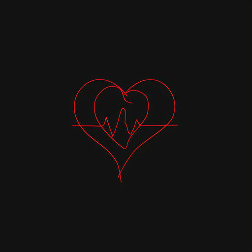 Heartbeats in the form of two red hearts