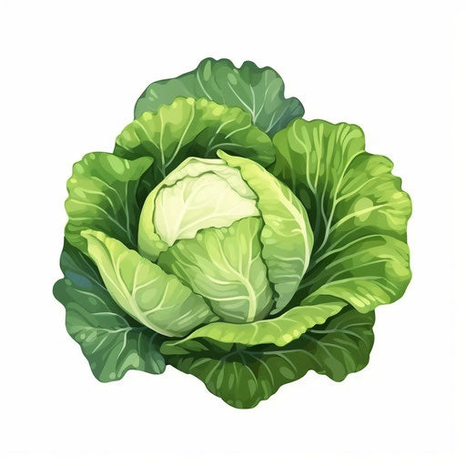 Cabbage clipart in Minimalist style on white background