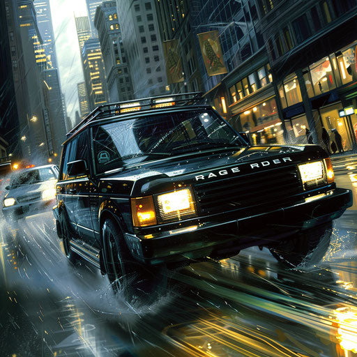 High-speed chase of an armored 1994 Range Rover