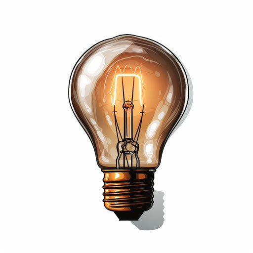 Chiaroscuro light bulb art on white background