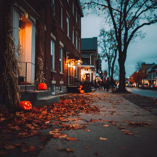 Lively Autumn Evening Street Scene