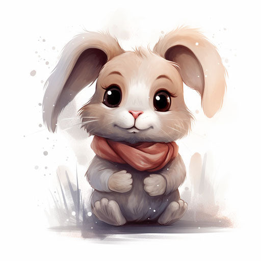Adorable rabbit drawing in Chiaroscuro Art style