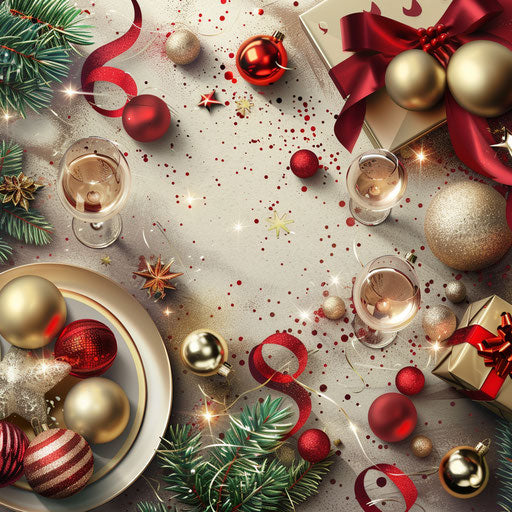 Christmas party illustration with random flat background