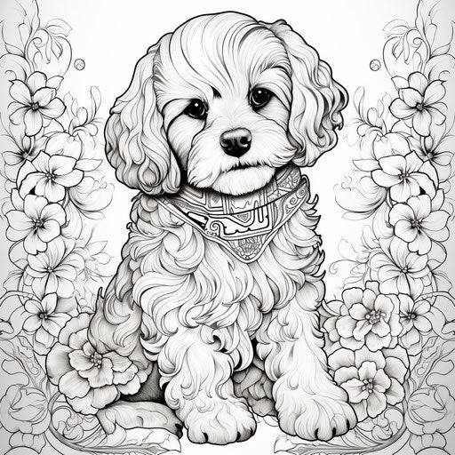 Dog drawing for adults coloring books free