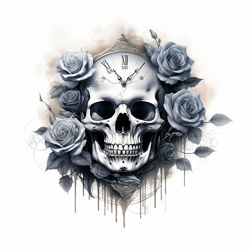 Skull with roses: tattoo design ideas