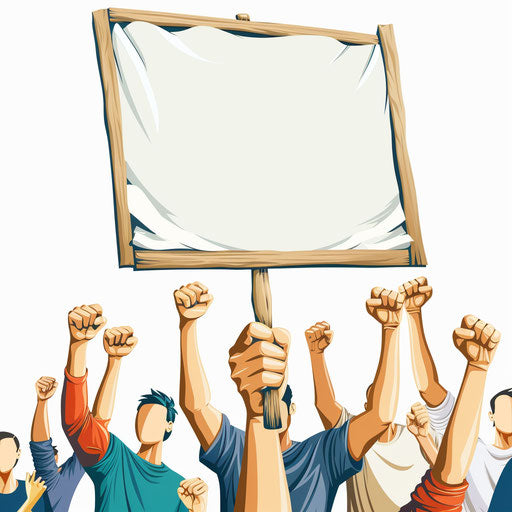 Protest illustration in a realistic style on white background