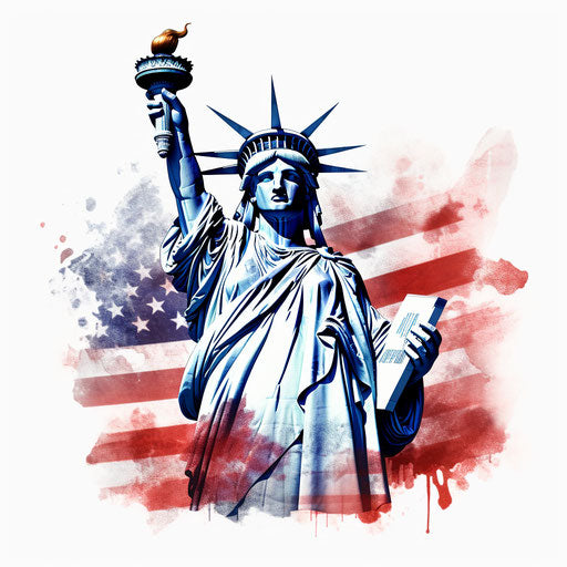 American symbol of freedom and unity in a modern artistic style