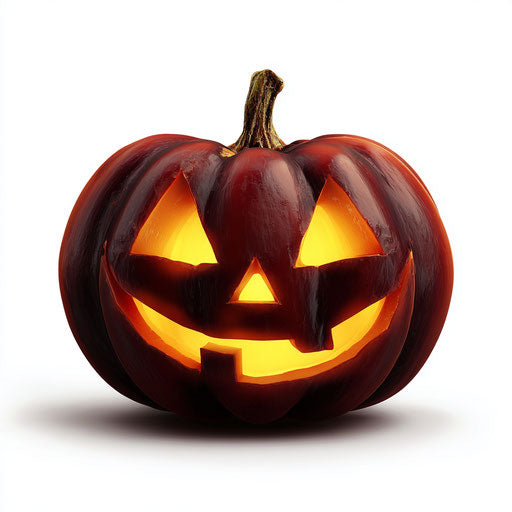 Glowing Jack-o'-Lantern with Triangular Eyes