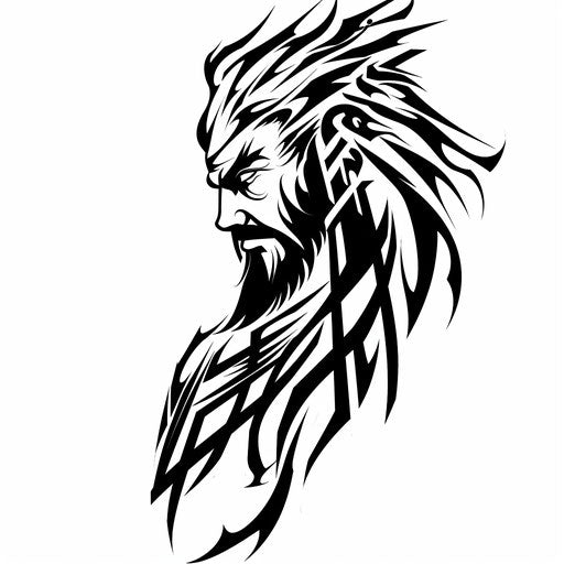 Tribal tattoo design of Zeus