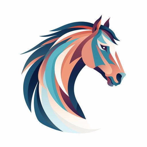 Minimalist horse head clipart on a white background