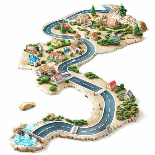 Realistic roadmap illustration on white background