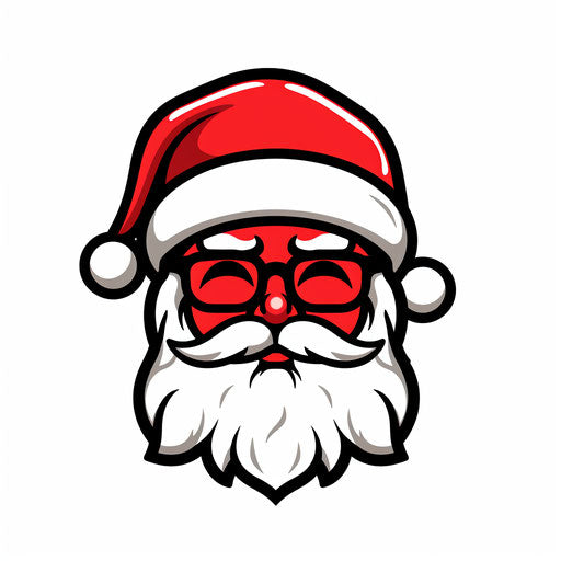 Minimalist Santa Claus illustration on white background