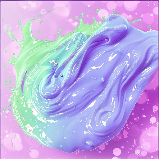 Photo realistic slime clipart with flat random color background