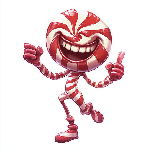 Humorous caricature of a peppermint clipart image