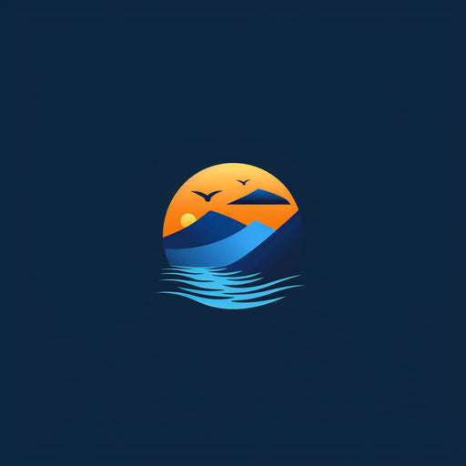Professional travel logo with bold, clean lines on dark blue background