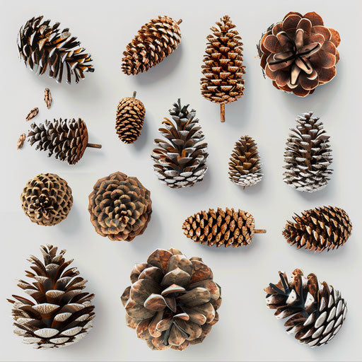 Realistic pinecone clipart on flat white background