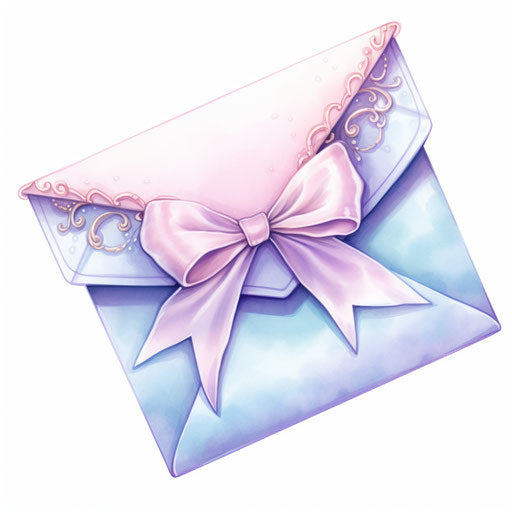 Envelope clipart in the style of Pastel Colors Art, on a white background