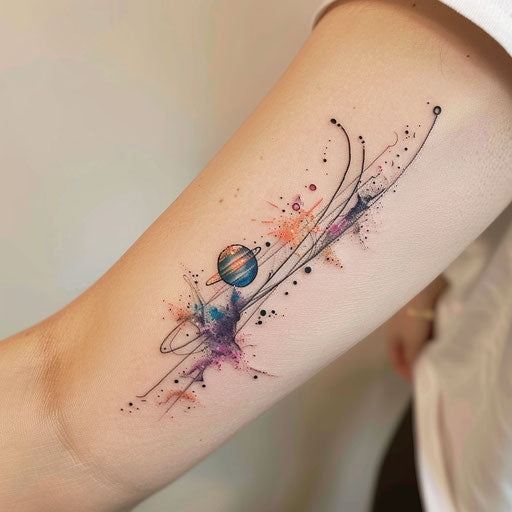 Impressionist-inspired galaxy tattoo art